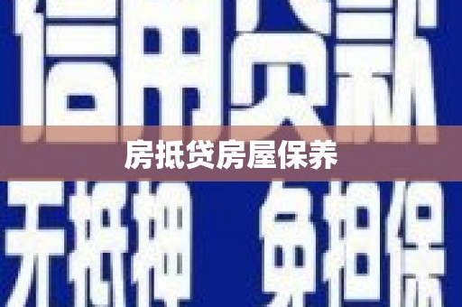 六安房抵贷房屋保养